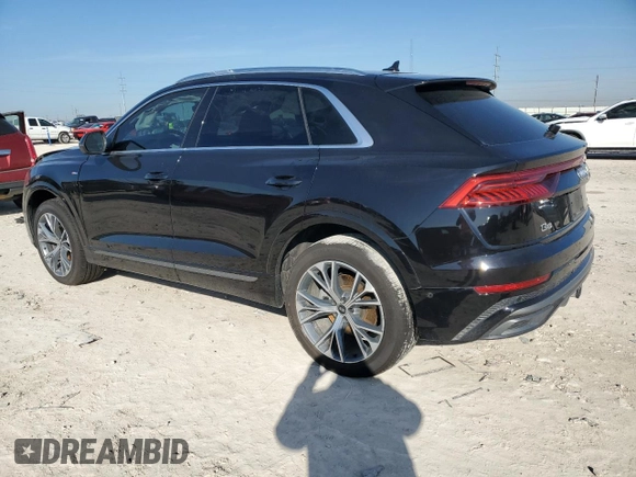 2021 Audi Q8 Premium Plus z VIN WA1EVAF14MD012478, wystawiony jako Copart lot #87071414 z przebiegiem 47 721 mil mil oraz Szkody całkowita. Historia ofert i sprzedaży dostępna na DreamBid. Obrazek 2.