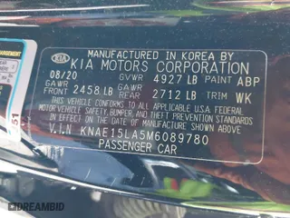 2021 Kia Stinger GT-Line with VIN KNAE15LA5M6089780, listed as a IAAI auction lot 41231260 with 66,751 mi miles. Bid and sale history available at carsss.com. Image 9.
