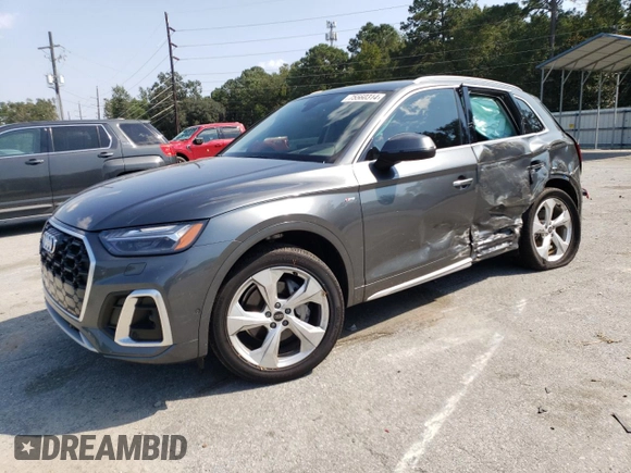 2023 Audi Q5 S line Prestige with VIN WA1FAAFY1P2196808, listed as a Copart auction lot 75560314 with 17,286 mi miles and Salvage Title. Bid and sale history available at carsss.com. Image 1.