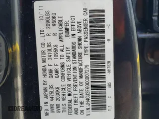 2012 Acura TSX Tech Pkg with VIN JH4CU2F60CC007279, listed as a Copart auction lot 52390325 with 129,945 mi miles and Clean Title. Bid and sale history available at carsss.com. Image 12.