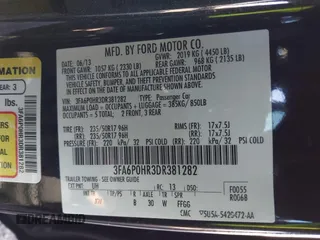 2013 Ford Fusion SE with VIN 3FA6P0HR3DR381282, listed as a IAAI auction lot 41723208 with 143,973 mi miles and . Bid and sale history available at DreamBid. Image 9.