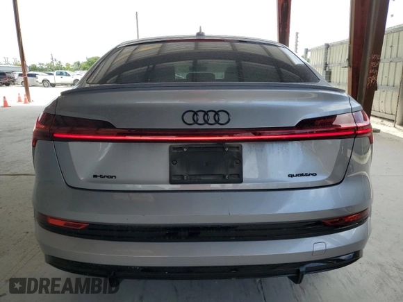 2022 Audi e-tron Sportback Premium Plus with VIN WA12AAGE0NB037794, listed as a Copart auction lot 58194185 with 17,615 mi miles and Non repairable. Bid and sale history available at DreamBid. Image 6.