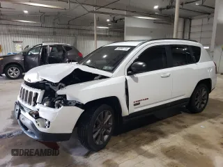 2017 Jeep Compass Sport with VIN 1C4NJCBB1HD141280, listed as a Copart auction lot 58989715 with 61,744 mi miles and Salvage title. Bid and sale history available at DreamBid. Image 1.