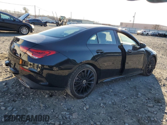 2021 Mercedes-Benz CLA with VIN W1K5J4HB0MN211293, listed as a Copart auction lot 47601595 with 23,795 mi miles and Salvage Title. Bid and sale history available at carsss.com. Image 3.