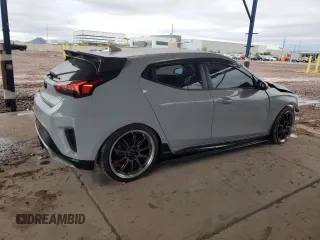 2020 Hyundai Veloster Turbo with VIN KMHTH6AB8LU028582, listed as a Copart auction lot 48250695 with 41,607 mi miles and Salvage Title. Bid and sale history available at carsss.com. Image 3.