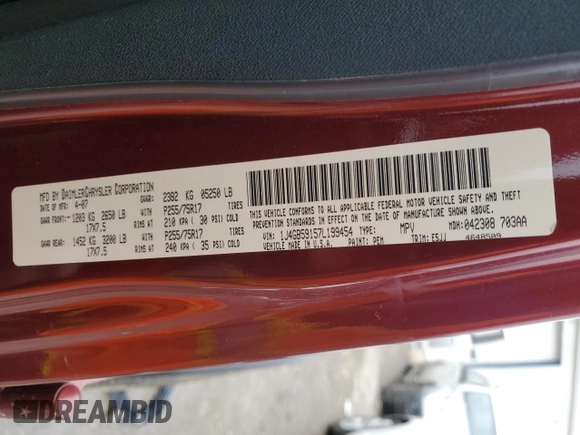 2007 Jeep Wrangler Unlimited Sahara z VIN 1J4GB59157L199454, wystawiony jako Copart lot #82314724 z przebiegiem Nie podano mil oraz Czysty tytuł • Clean title. Historia ofert i sprzedaży dostępna na DreamBid. Obrazek 12.
