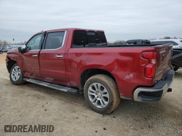 2024 Chevrolet Silverado 1500 LTZ with VIN 1GCUDGED0RZ248641, listed as a Copart auction lot 46076975 with 25,459 mi miles and Salvage Title. Bid and sale history available at DreamBid. Image 2.