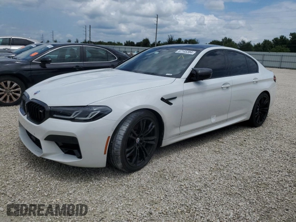 2023 BMW M5 with VIN WBS83CH05PCL80275, listed as a Copart auction lot 67145384 with 39,043 mi miles and Salvage Title. Bid and sale history available at carsss.com. Image 1.