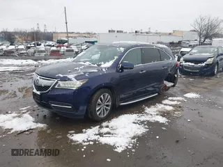 2014 Acura MDX Tech Pkg with VIN 5FRYD4H44EB048825, listed as a IAAI auction lot 41547038 with 92,592 mi miles. Bid and sale history available at carsss.com. Image 2.