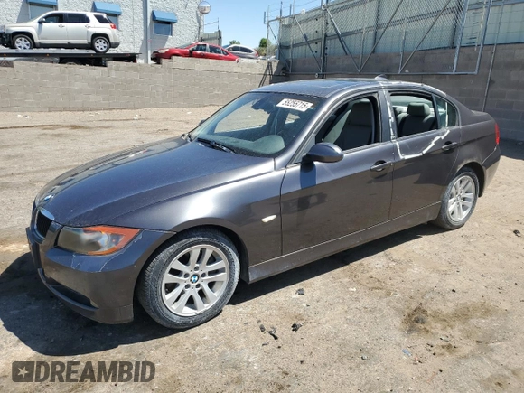 2006 BMW 3 Series 325i with VIN WBAVB13576KX51605, listed as a Copart auction lot 55255715 with 91,912 mi miles and Clean Title. Bid and sale history available at carsss.com. Image 1.