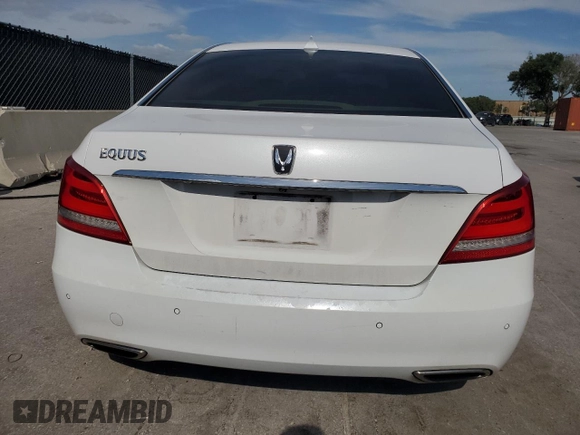 2014 Hyundai Equus Signature with VIN KMHGH4JH2EU090816, listed as a Copart auction lot 54565535 with 168,285 mi miles and Salvage Title. Bid and sale history available at DreamBid. Image 6.