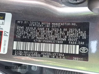 2017 Toyota Camry XLE with VIN 4T1BF1FK6HU377809, listed as a IAAI auction lot 41759609 with 210,509 mi miles and . Bid and sale history available at DreamBid. Image 9.