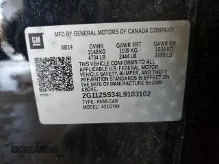 2020 Chevrolet Impala LT с VIN 2G11Z5S34L9103102, выставлен на аукционе Copart как лот 53192295 с пробегом 86 309 миль миль и Списание • Salvage title. История ставок и продаж доступна на DreamBid. Изображение 12.