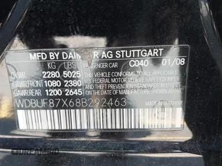 2008 Mercedes-Benz E 350 Luxury with VIN WDBUF87X68B292463, listed as a IAAI auction lot 42203809 with 175,424 mi miles and . Bid and sale history available at carsss.com. Image 9.