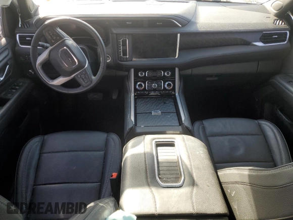 2023 GMC Yukon XL Denali with VIN 1GKS2JKL2PR173447, listed as a Copart auction lot 50106955 with 26,753 mi miles and Salvage Title. Bid and sale history available at carsss.com. Image 8.