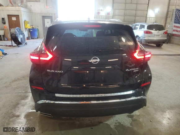 2023 Nissan Murano Platinum with VIN 5N1AZ2DS3PC127959, listed as a Copart auction lot 75038914 with 7,409 mi miles and Salvage Title. Bid and sale history available at carsss.com. Image 6.