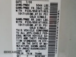 2009 Nissan Murano SL z VIN JN8AZ18U89W023807, wystawiony jako Copart lot #63480805 z przebiegiem 125 394 mil mil oraz Szkoda całkowita • Salvage title. Historia ofert i sprzedaży dostępna na DreamBid. Obrazek 12.