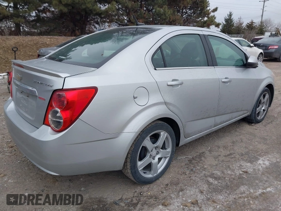 2014 Chevrolet Sonic LTZ with VIN 1G1JE5SB6E4218485, listed as a IAAI auction lot 41407500 with 93,588 mi miles. Bid and sale history available at carsss.com. Image 4.