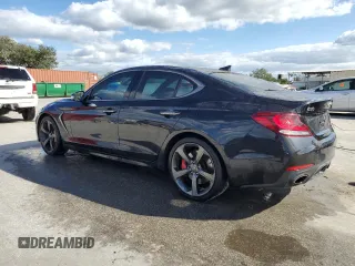 2019 Genesis G70 3.3T Advanced with VIN KMTG34LE4KU034332, listed as a Copart auction lot 76933854 with 72,160 mi miles and Non Repairable. Bid and sale history available at carsss.com. Image 2.
