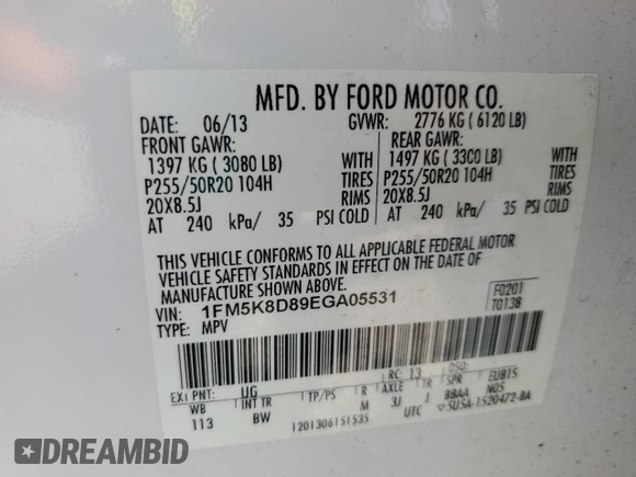 2014 Ford Explorer XLT z VIN 1FM5K8D89EGA05531, wystawiony jako Copart lot #57448895 z przebiegiem 164 560 mil mil oraz Czysty tytuł • Clean title. Historia ofert i sprzedaży dostępna na DreamBid. Obrazek 13.