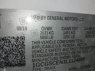 2020 Chevrolet Colorado 2WD LT with VIN 1GCGSCEN1L1124890, listed as a IAAI auction lot 41856902 with 85,512 mi miles and . Bid and sale history available at DreamBid. Image 18.