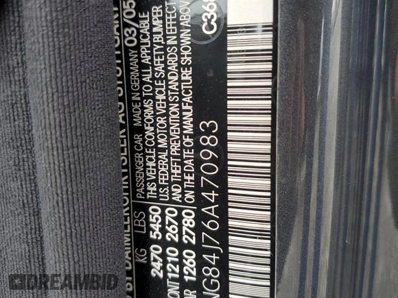 2006 Mercedes-Benz S 500 с VIN WDBNG84J76A470983, выставлен на аукционе Copart как лот 49449485 с пробегом 99 771 миль миль и Списание • Salvage title. История ставок и продаж доступна на DreamBid. Изображение 12.