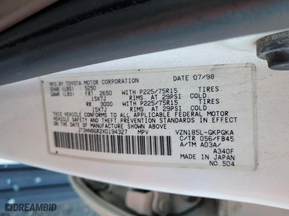 1999 Toyota 4Runner SR5 with VIN JT3HN86R2X0194327, listed as a Copart auction lot 83864044 with 259,675 mi miles and Salvage Title. Bid and sale history available at carsss.com. Image 13.