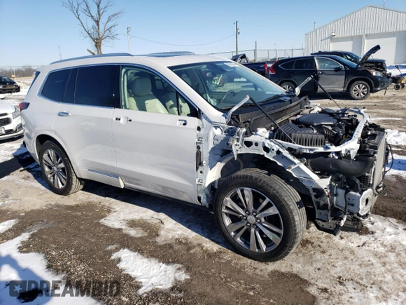 2022 Cadillac XT6 Premium Luxury with VIN 1GYKPCRS0NZ173802, listed as a Copart auction lot 87419534 with 28,373 mi miles and Salvage Title. Bid and sale history available at carsss.com. Image 4.