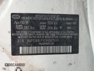 2018 Hyundai Elantra Value Edition with VIN 5NPD84LFXJH342593, listed as a Copart auction lot 42194425 with 159,963 mi miles and Salvage Title. Bid and sale history available at DreamBid. Image 12.