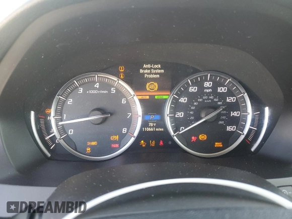 2017 Acura MDX with VIN 5J8YD4H38HL005729, listed as a Copart auction lot 50415045 with 110,661 mi miles and Salvage Title. Bid and sale history available at carsss.com. Image 9.