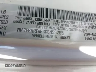 2019 Ram ProMaster City Cargo Tradesman z VIN ZFBHRFAB3K6N55295, wystawiony jako IAAI lot #42144176 z przebiegiem 69 262 mil mil oraz . Historia ofert i sprzedaży dostępna na DreamBid. Obrazek 9.