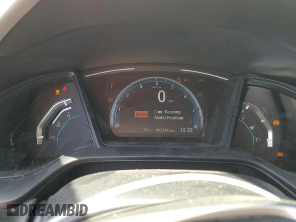 2020 Honda Civic LX with VIN 19XFC2F67LE011646, listed as a Copart auction lot 57428275 with 93,244 mi miles and Salvage title. Bid and sale history available at DreamBid. Image 9.