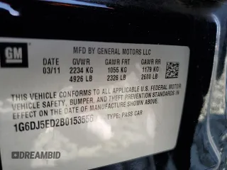 2011 Cadillac CTS Performance with VIN 1G6DJ5ED2B0153556, listed as a Copart auction lot 50429865 with Not Provided miles and Salvage Title. Bid and sale history available at DreamBid. Image 13.