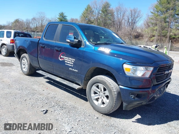 2020 Ram 1500 Big Horn with VIN 1C6SRFBTXLN415091, listed as a IAAI auction lot 41822735 with 108,807 mi miles. Bid and sale history available at carsss.com. Image 1.