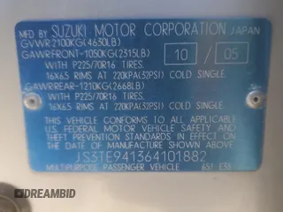 2006 Suzuki Grand Vitara z VIN JS3TE941364101882, wystawiony jako Copart lot #84143364 z przebiegiem 148 560 mil mil oraz Szkody całkowita. Historia ofert i sprzedaży dostępna na DreamBid. Obrazek 15.