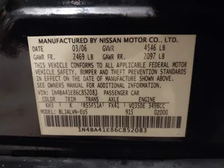 2006 Nissan Maxima 3.5 SE with VIN 1N4BA41E86C852083, listed as a IAAI auction lot 41677569 with 95,145 mi miles. Bid and sale history available at carsss.com. Image 9.