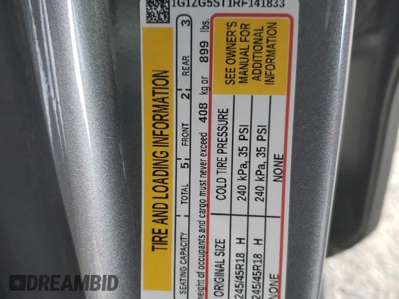 2024 Chevrolet Malibu RS with VIN 1G1ZG5ST1RF141833, listed as a Copart auction lot 53456525 with 17,866 mi miles and Salvage Title. Bid and sale history available at DreamBid. Image 12.