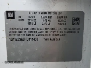 2017 Chevrolet Impala LS with VIN 1G11Z5SA0HU111450, listed as a Copart auction lot 80643674 with 147,833 mi miles and Salvage Title. Bid and sale history available at DreamBid. Image 14.