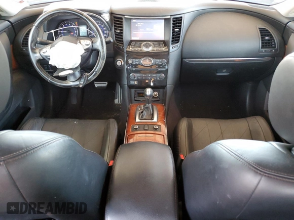 2015 Infiniti QX70 z VIN JN8CS1MW9FM481836, wystawiony jako Copart lot #57801425 z przebiegiem 130 011 mil mil oraz Szkoda całkowita • Salvage title. Historia ofert i sprzedaży dostępna na DreamBid. Obrazek 8.