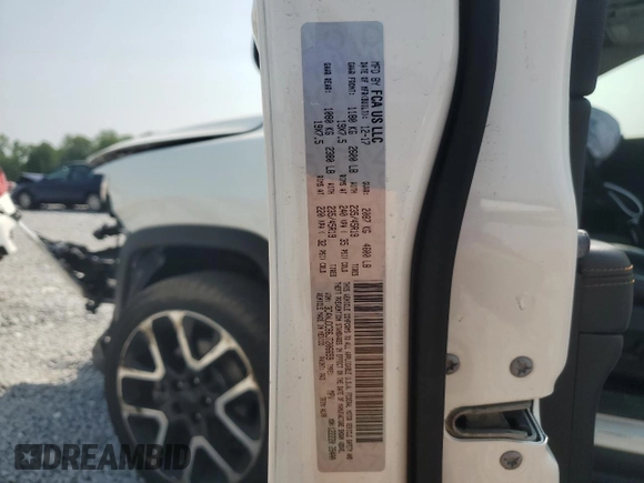 2018 Jeep Compass Limited z VIN 3C4NJDCB6JT206659, wystawiony jako Copart lot #58779315 z przebiegiem Nie podano mil oraz Szkoda całkowita • Salvage title. Historia ofert i sprzedaży dostępna na DreamBid. Obrazek 13.