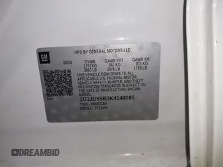 2019 Chevrolet Sonic LT с VIN 1G1JD5SB3K4148085, выставлен на аукционе IAAI как лот 42362745 с пробегом 140 839 миль миль и . История ставок и продаж доступна на DreamBid. Изображение 9.