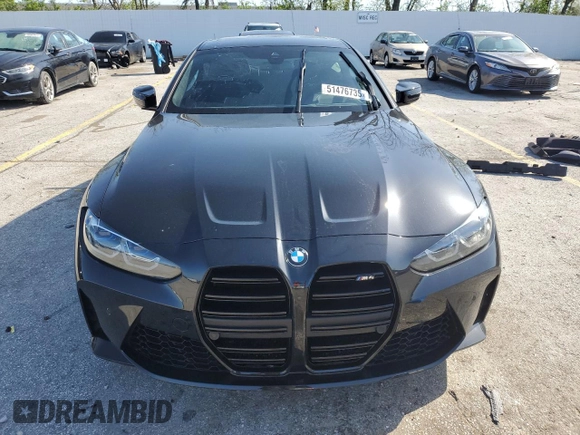 2021 BMW M4 with VIN WBS53AZ08MCF95296, listed as a Copart auction lot 51476735 with Not provided miles and Salvage title. Bid and sale history available at DreamBid. Image 5.