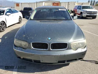 2002 BMW 7 Series 745Li with VIN WBAGN63422DR03230, listed as a Copart auction lot 47386325 with 187,235 mi miles and Salvage Title. Bid and sale history available at carsss.com. Image 5.