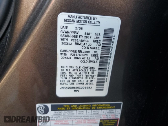 2006 Infiniti FX35 with VIN JNRAS08W56X205983, listed as a Copart auction lot 74978324 with 227,493 mi miles and Clean Title. Bid and sale history available at carsss.com. Image 13.