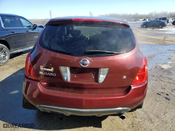 2005 Nissan Murano SE with VIN JN8AZ08T55W323882, listed as a Copart auction lot 46298905 with 0 mi miles and Salvage Title. Bid and sale history available at carsss.com. Image 6.