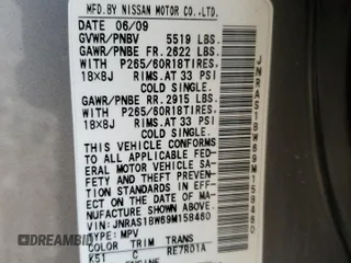 2009 Infiniti FX35 with VIN JNRAS18W69M158460, listed as a Copart auction lot 76367334 with 232,036 mi miles and Salvage Title. Bid and sale history available at carsss.com. Image 15.