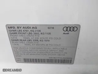 2018 Audi Q3 Premium with VIN WA1BCCFSXJR028356, listed as a IAAI auction lot 41761544 with 82,877 mi miles. Bid and sale history available at carsss.com. Image 9.