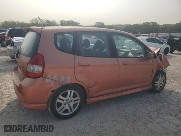 2008 Honda Fit Sport with VIN JHMGD37668S008214, listed as a Copart auction lot 70788574 with 306,614 mi miles and Salvage Title. Bid and sale history available at carsss.com. Image 3.