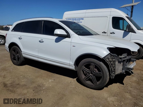 2013 Audi Q7 Premium Plus with VIN WA1LMBFE3DD015021, listed as a Copart auction lot 66894464 with 153,741 mi miles and Salvage title. Bid and sale history available at DreamBid. Image 4.