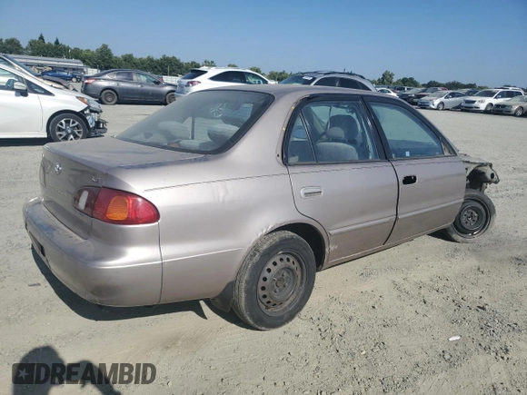 1998 Toyota Corolla VE with VIN 1NXBR18E9WZ035430, listed as a Copart auction lot 59362195 with Not provided miles and Salvage title. Bid and sale history available at DreamBid. Image 3.